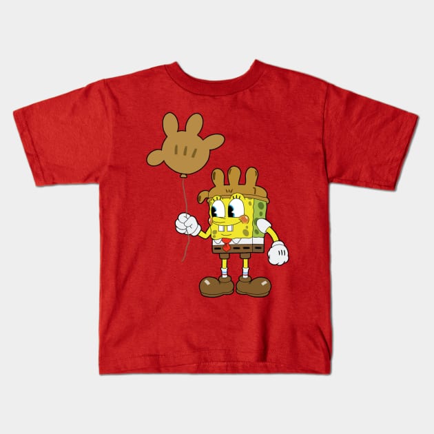 Spongebob in cuphead style Kids T-Shirt by Style cuphead 